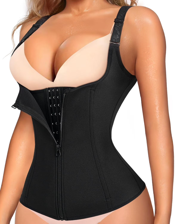 Waist Trainer for Women Corset Tops Tummy Control Shapewear Sport Girdle Workout Black Vest