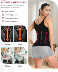 Waist Trainer for Women Corset Tops Tummy Control Shapewear Sport Girdle Workout Black Vest