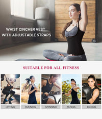 Waist Trainer for Women Corset Tops Tummy Control Shapewear Sport Girdle Workout Black Vest