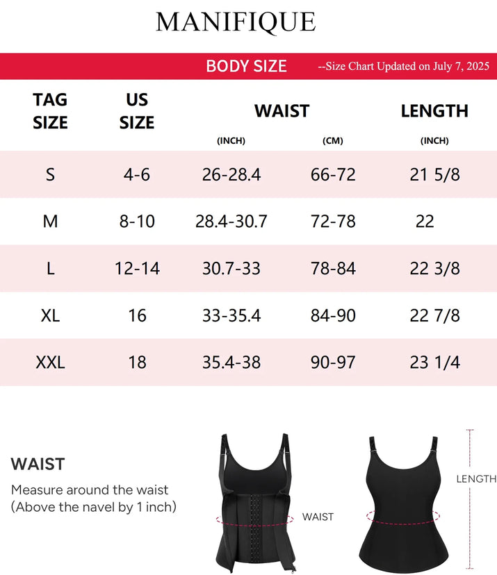 Waist Trainer for Women Corset Tops Tummy Control Shapewear Sport Girdle Workout Black Vest